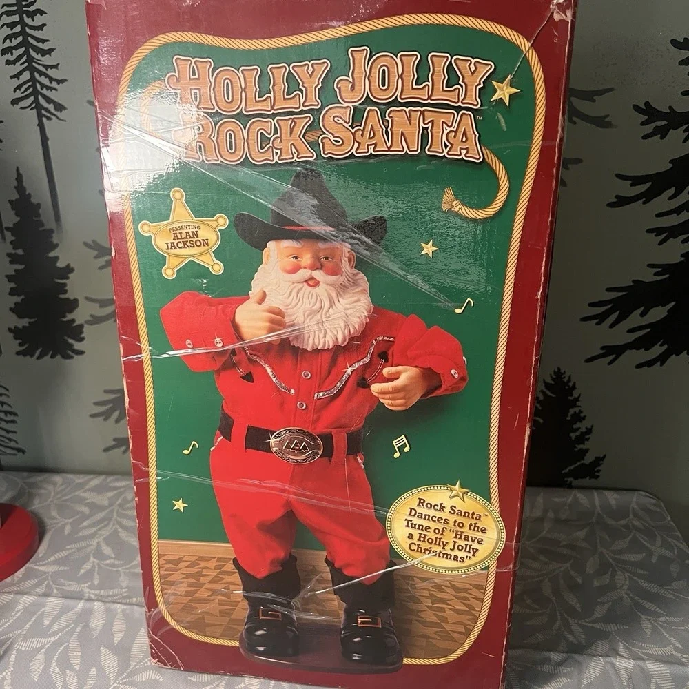 VTG Holly Jolly Rock Santa Singing Hip-Swingin' Santa Cowboy 1999 Alan Jackson‎